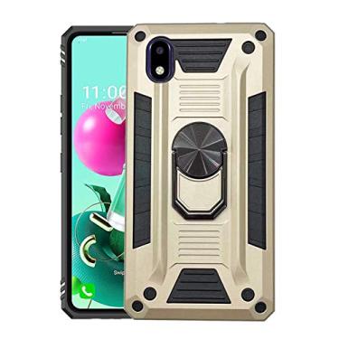 Imagem de DAMONDY Para ZTE Blade A3 2020 e Avid 579 - Capa traseira rígida híbrida com proteção contra choque de grau militar, suporte e suporte de anel - Ouro