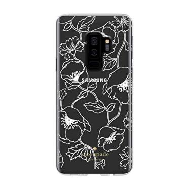 Imagem de Kate Spade New York Capa de telefone | para Samsung Galaxy S9 Plus | Capas protetoras de cristal transparente com design fino e proteção contra quedas - branco floral sonhador com pedras preciosas