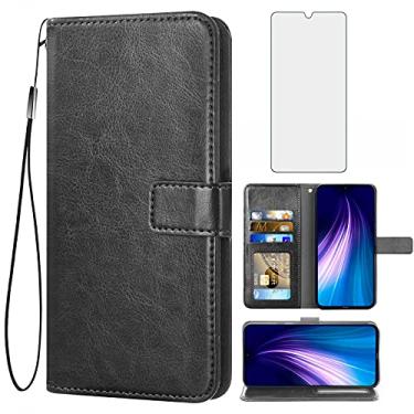 Imagem de Asuwish Compatível com Xiaomi Redmi Note 8 Pro, capa tipo carteira de vidro temperado, suporte para cartão, acessórios de celular, capas de celular para Xiami Xiomis Xiome Redme Note8 8pro Mulheres