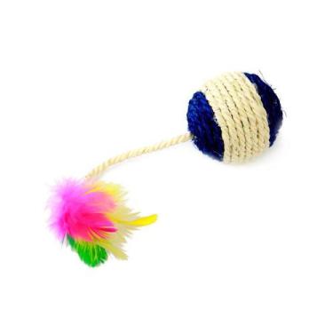 Imagem de Brinquedo Nabi Bolinha Sisal com Pena para Gatos - Napi