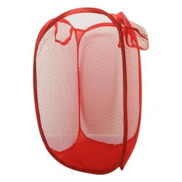 Imagem de Cesto de Roupa Colorido Dobrável Poliéster 56cm Vermelho - Aliança