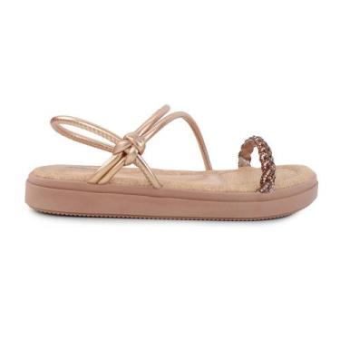 Imagem de Sandália Feminina Mississipi Flatform Metalizada Bronze Q992, 37