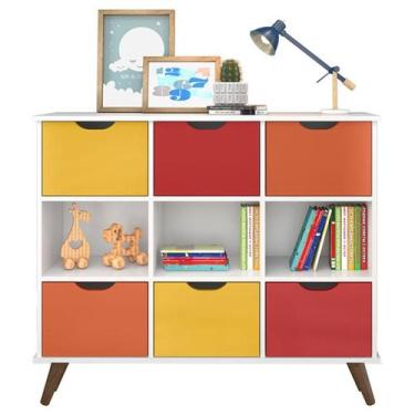 Imagem de Nicho Organizador Retrô 6 Gavetas Branco Colors - Qmovi