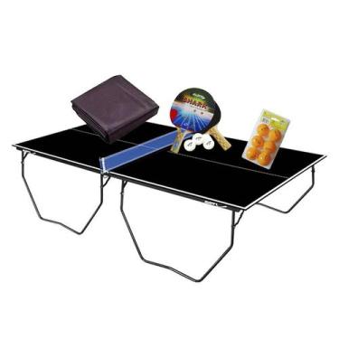 Imagem de MESA PING PONG COR PRETA MDP 15mm 1087 KLOPF + KIT 5055 + KIT 6 Bol. L