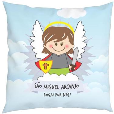 Imagem de Almofada Com Enchimento Oração Santinho São Miguel Arcanjo - Core Deco