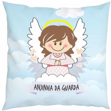 Imagem de Almofada Com Enchimento Oração Santinho Anjinha da Guarda - Core Decor