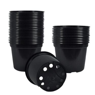 Imagem de Vasos Plasticos Pote 15 Pretos de 1L Resistentes - 150 unidades - MSPA
