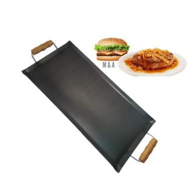 Imagem de Chapa de Lanches  e porções 60x30 cm Bifeteira para uso em Fogões - JM