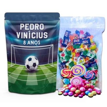 Imagem de Kit Festa Com 5 Saquinhos Em Pé 12x19cm Vários Temas - Mundo da Bina, 