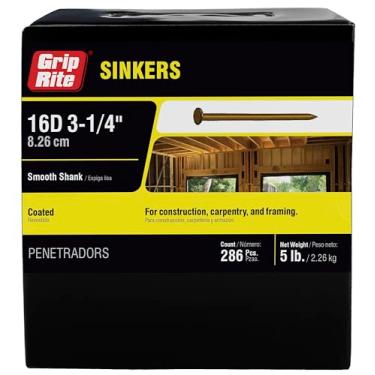 Imagem de Grip-Rite Chumbada revestida 16CTDSKR5 16D 8,5 cm com haste lisa Brite, 2,2 kg