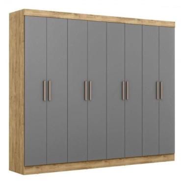 Imagem de Guarda Roupa Casal Paris 8 Portas Mdp Cappuccino Onix Maxel Cappuccino