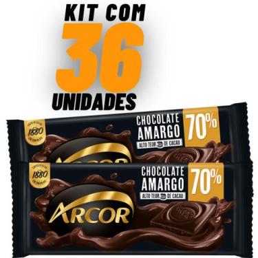 Imagem de Kit 36x Barra Chocolate Amargo 70% Cacau 80g - Arcor