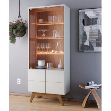 Imagem de Cristaleira Noronha 02 Portas Abertura Fecho ao Toque e Led Off White 