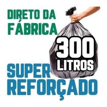 Imagem de Saco De Lixo 300 Litros 200Un Preto Super Reforçado - HIGIPACK