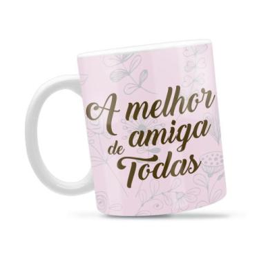 Imagem de Caneca Melhor Amiga Divertida Porcelana Xícara 325ml + Caixa Presente 