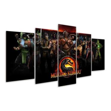 Imagem de Quadro 5 Peças Mortal Kombat Game Geek Personagens Mosaico - Decorado 