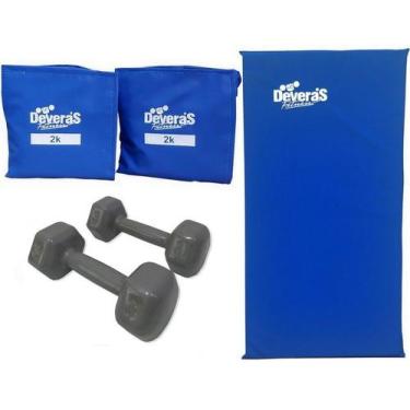 Imagem de kit musculação pesos academia colchonete academia tornozeleira peso 2 