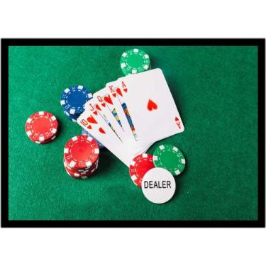 Imagem de Quadro Decorativo Jogos Baralho Naipe Cartas Poker Com Moldura RC003 -