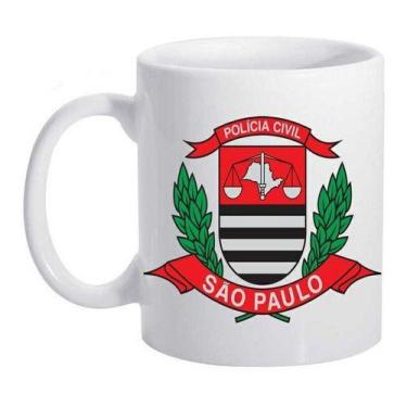 Imagem de Caneca Branca Policia Civil São Paulo Logo Brasão - Alabama Stamp