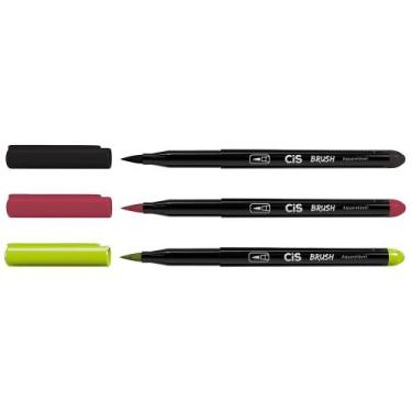 Imagem de Kit 03 Caneta Pincel Marcador CIS Brush Pen Escolha a Cor