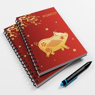Imagem de Caderno Universitário 96fls Horóscopo Chinês Porco - Premium