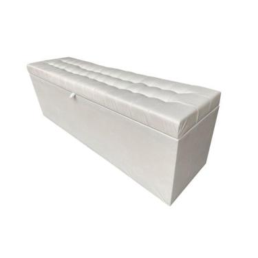 Imagem de Calçadeira Baú Julia 140 Para Cama de Casal - Negromonte Store, Branco