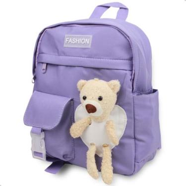 Imagem de Bolsa Mochila de Urso Infantil Com Alça Ajustável 5 Bolsos - KNIMP, Li