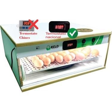 Imagem de Chocadeira Ovoscópio 110 Ovos Galinha Automática Digital eclo chocadei