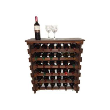 Imagem de Adega Para Vinho 36 Garrafas Tipo Mesinha Cor Imbuia C06 - Cevey Adega