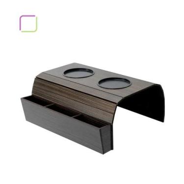 Imagem de Esteira para Sofá Porta Controle E Copos MDF - BOX FAN, tabaco