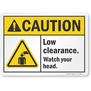 Imagem de SmartSign Placa "Low Clearance, Watch Your Head" | Alumínio de 25,4 cm x 35,6 cm - S2-1108-AL-14