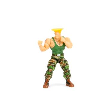 Imagem de Jada Toys Street Fighter II Guile Figura de ação Escala 1:12, 15 cm de altura, cabeças, mãos e acessórios intercambiáveis
