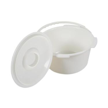 Imagem de FLCPJGV Balde de cômoda Balde recipiente com alça com tampa Balde de cômoda Balde de banheiro móvel para banheiro Hospital Crianças Idosos