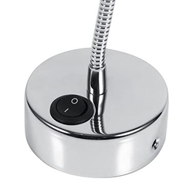 Imagem de Lâmpadas de Parede LED Prata Flexível Pescoço de Ganso Luz de Leitura Quarto Escritório Estudo (Com interruptor Branco Quente)