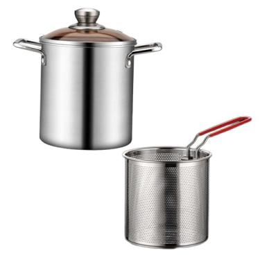 Imagem de ＫＬＫＣＭＳ Fritadeira Pequena de aço Inoxidável, Panela de Cozinha, Mini Fritadeira de óleo Profunda, Mini Fritadeira para Baquetas, Pernas de Frango Frito,