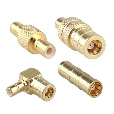 Imagem de Futheda Adaptador aéreo de carro 4 peças DAB SMB fêmea para macho conversor RF compatível com rádio JVC Pioneer Clarion Kenwood Alpine GPS antena de rádio satélite Sirius XM