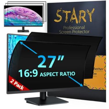 Imagem de STARY 2Pacote] 2023 Atualização Filtro de Tela de Privacidade de Computador de 27" para Monitor Widescreen 16:9 - Tela de Privacidade Anti-Reflexo/Luz Azul para Moni