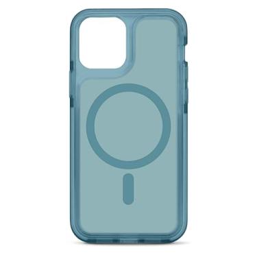 Imagem de iHome Capa de silicone brilhante Velo para iPhone 12 Pro, compatível com MagSafe, design leve, aderência superior, proteção contra quedas, proteção de tela, capa premium para iPhone 12 Pro, azul