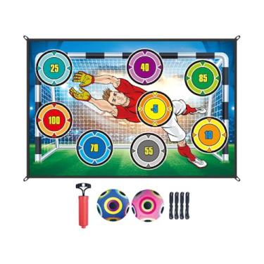 Imagem de MERIGLARE Jogo de bola de futebol com precisão de futebol de futebol pegajoso Target Trove Party Game for Kids for Beach Camping Party, Style a