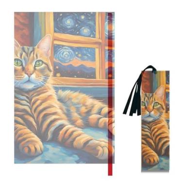Imagem de Caderno Kraft A5 Gatos Van Gogh - 50 Folhas + Marcador de Página Gatos Van Gogh 03