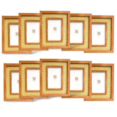 Imagem de Kit c10 Porta Retrato10x15cm Paspatur Tramado Natural Design - Tokio D