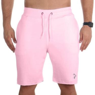 Imagem de Bermuda Plus Size Short Algodao Moletom Masculino Lisa Cordao Ajustave