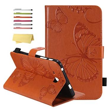 Imagem de Capa UUcover para tablet Samsung Galaxy Tab A 7.0 (SM-T280/T285), capa traseira de TPU flexível e leve transparente à prova de choque com estampa de para-choque transparente, # Orange