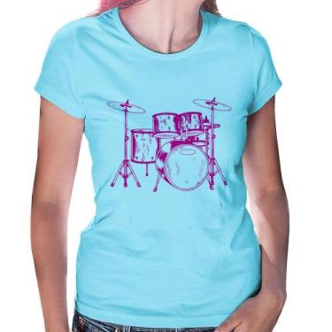 Imagem de Baby Look Bateria Música (rosa) - Foca na Moda, Azul bebê, GG