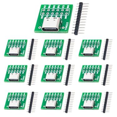 Imagem de DKARDU 10 peças USB tipo C para adaptador DIP 2,54 mm 12 pinos conector fêmea PCB placa conversora para bricolage