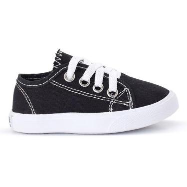 Imagem de Sapatênis Preto Tênis Infantil Menino Menina Casual Escolar Escritório
