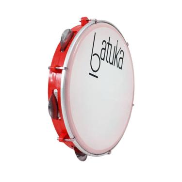 Imagem de Pandeiro Luen 10? Pele Leitosa Batuka Corpo ABS Platinelas Inox