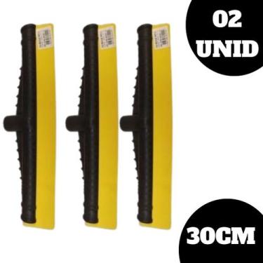 Imagem de Rodo Plástico Duplo 30cm  Resistente Puxa e Seca S/ Cabo