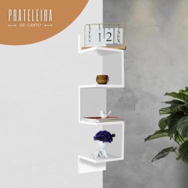 Imagem de Prateleira De Canto Suspensa Decorativa Estante Livros - KELAN, Branco
