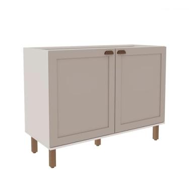 Imagem de Balcão de Cozinha Genialflex Iluminata Sem Tampo Branco Fendi